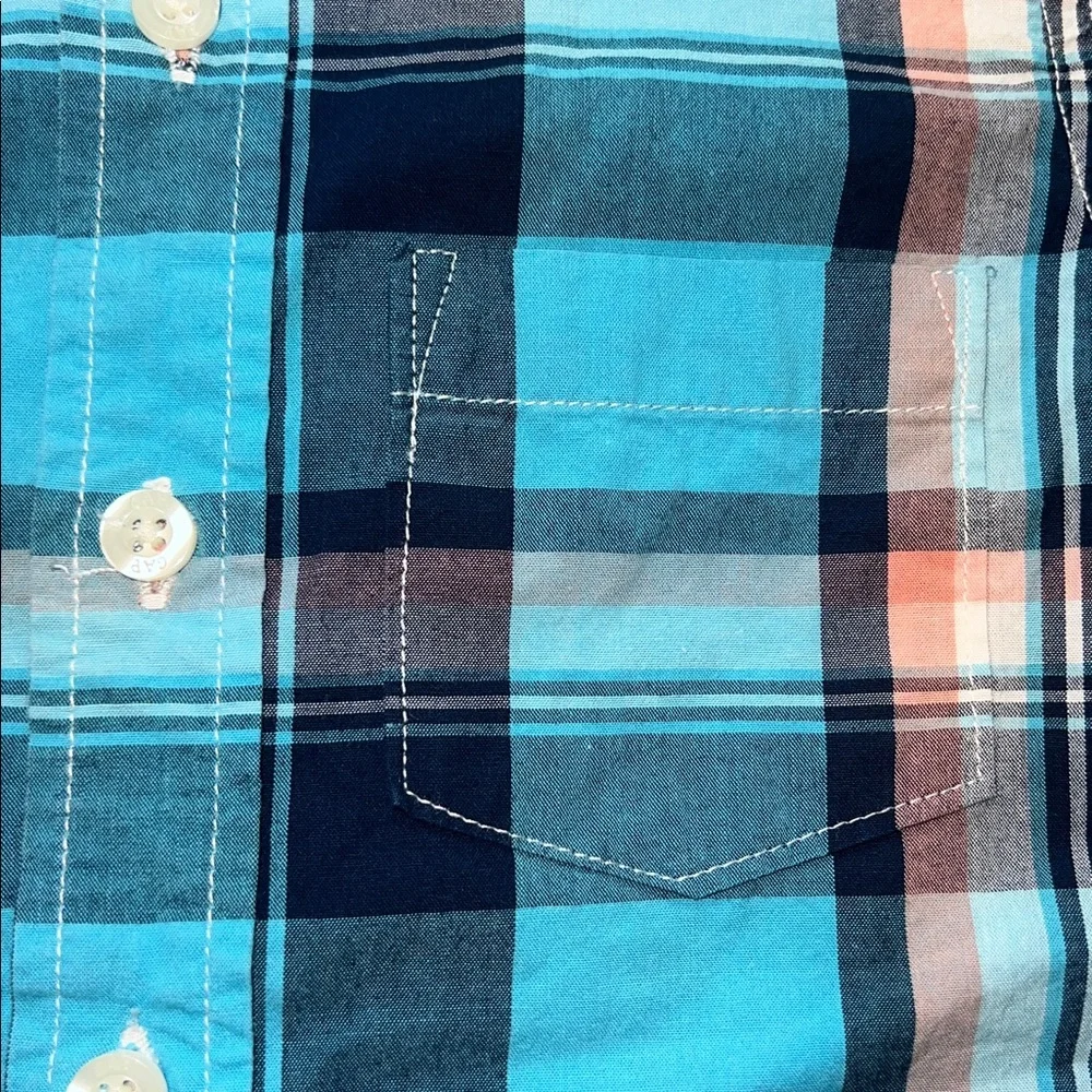 babyGAP Blue Harmony Plaid Short Sleeve Shirt - 5